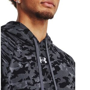 Under Armour Size Large Rival Fleece Camo Hoodie Black/Gray With Pocket‎ Men’s